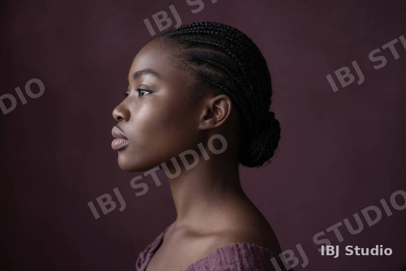 Profile portrait in soft window light