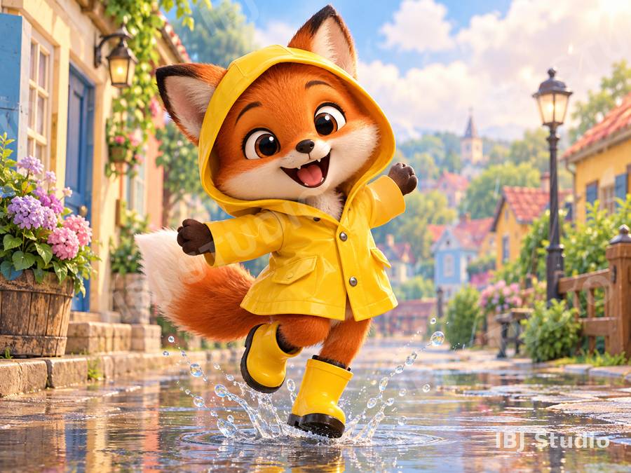 Rainy-day fox