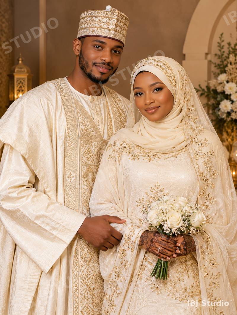Traditional wedding couple