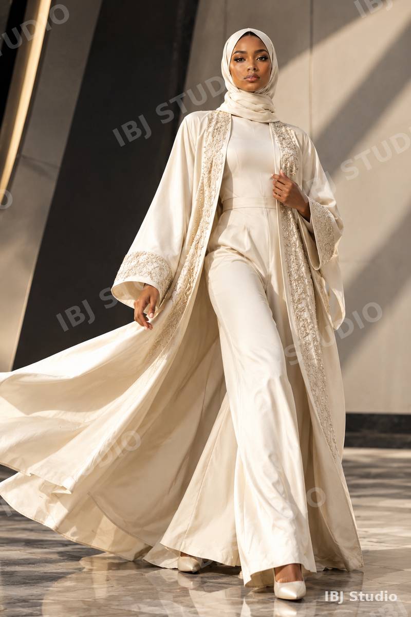 Modest abaya, studio light